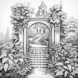 archway leading to a garden