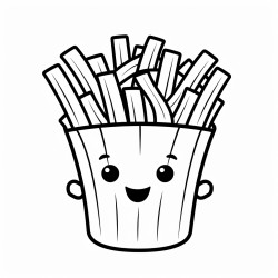 cute french fries with a caute face