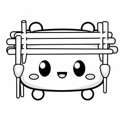 cute kawaii style about xylophone with mallets