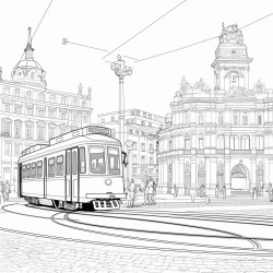 lisbon praca do comercio with tram