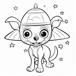 alien dog in ufo in space