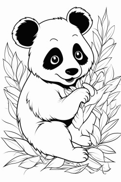 panda eats leaves