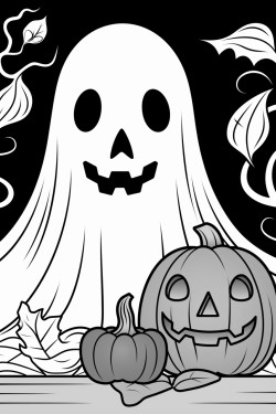 halloween coloring ghost
