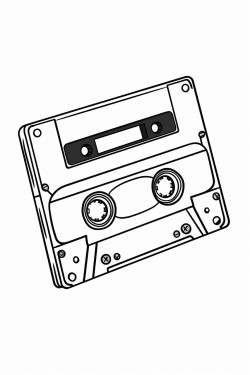 tape cassette with label  no more than 25 spaces to colour