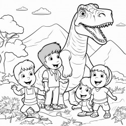 dinosaurs with his family