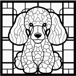stained glass poodle