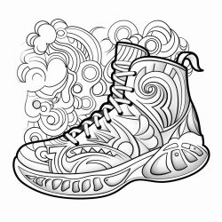 a basketball shoe with a tiedye pattern and a psychedelic vibe