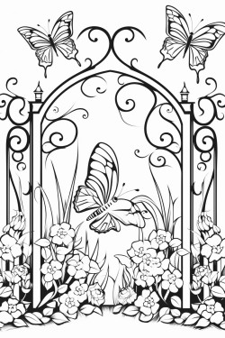 elf castle gates butterflies