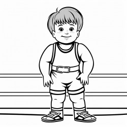 female child with down syndrome dressed as a wrestler inside a wrestling ring
