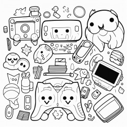kawaii style gamer theme