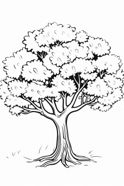 a simple big tree with wide branches and leaves