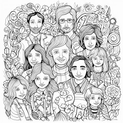 grande famille coloriage