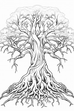 ancient tree of life ancient tree with sprawling branches and roots that stretch across the land