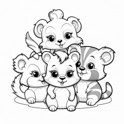 cover colouring book cute animals
