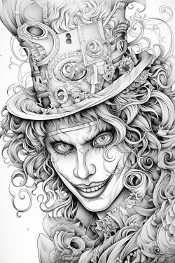 disform horror clown with spiral eye