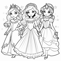 beautiful princesses with brave knights or dragons or unicorns or witches