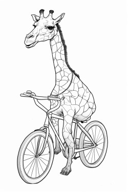 giraffe riding a bicycle