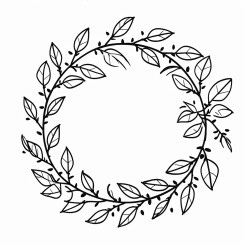 simple christmas wreath plain white background leaves not pine needles
