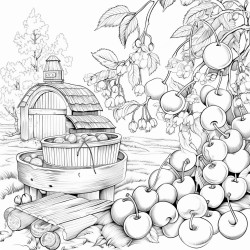 cherries in a beautiful garden
