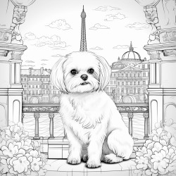 maltese dog in paris