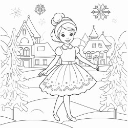 ballerina on winterscene