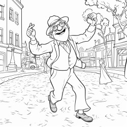 grumpy grampa dancing in the street