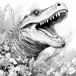 goanna head facing camera catching flies with tongue