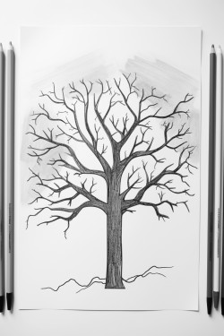 a tree representing the 4 different seasons