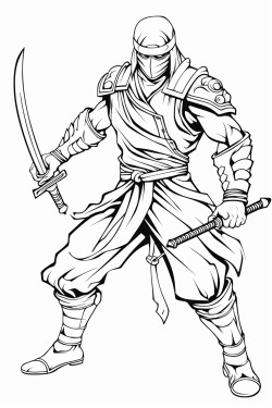 samurai warrior fighting a ninja