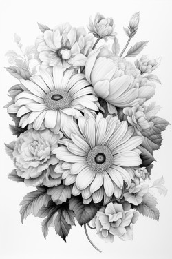 3 flowers in the vase