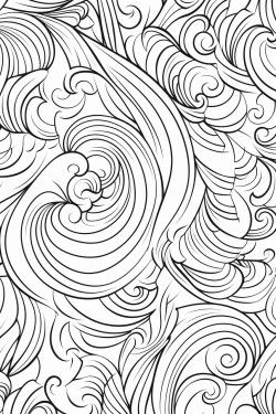 a cute elegant swirls  coloring bookvector white background black and white black drawing