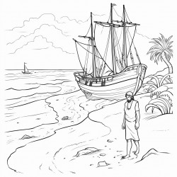 a man who is stranded on a desert island around the year 1700 the man came on a ship and is the only survivor