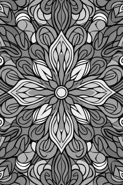 intricate modeldala design black and white symmetrical patterns with detailed flourishes created using fine line art techniques suitable for coloring digital illustration artistic genre