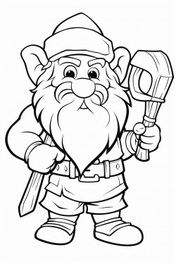 a cute dwarf carrying an axe