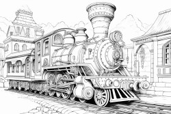 steampunk train station