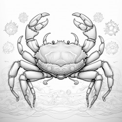 create giant crab with mandala pattern on it and zentangle nature art