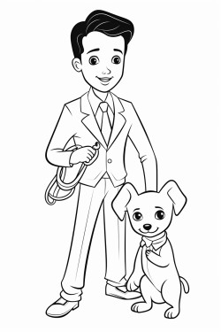 hombre con su perrita