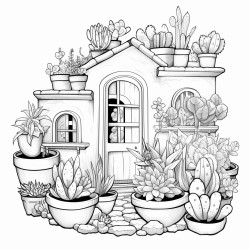 succulent garden surrounding cosy cute home
