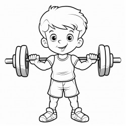 kid with a barbell
