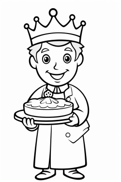 un roi avec une couronne et un serviteur avec un tablier le dessin doit montrer quecelui qui veut devenir grand parmi vous sera votre serviteur
