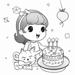 n bb et un chat qui ftent un anniversaire