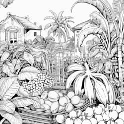 a banana in a beautiful garden