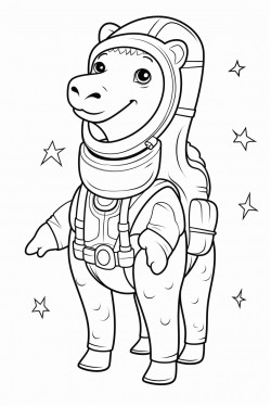 a camel in space in an astronaut suit