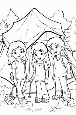 kids at a camp site