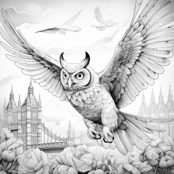 owl flying in london