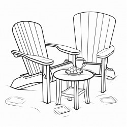 tea bags and adirondack chair