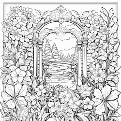 color  frame  in the garden adult coloring book spiralbound  coloring book