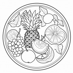 mandala with tropical fruits