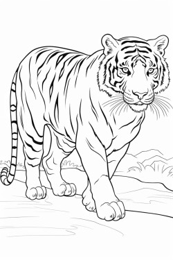draw a tiger prowling