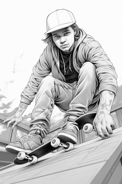 boy skateboard rider